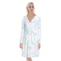 Sign Flower Floral Transparent Long Sleeve Velvet Front Wrap Dress View1