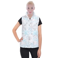 Sign Flower Floral Transparent Women s Button Up Puffer Vest by Mariart