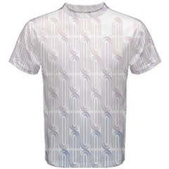 Seamless Horizontal Modern Stylish Repeating Geometric Shapes Rose Quartz Men s Cotton Tee by Mariart