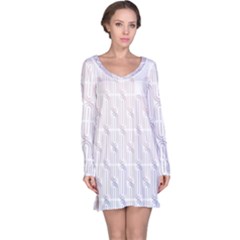 Seamless Horizontal Modern Stylish Repeating Geometric Shapes Rose Quartz Long Sleeve Nightdress by Mariart