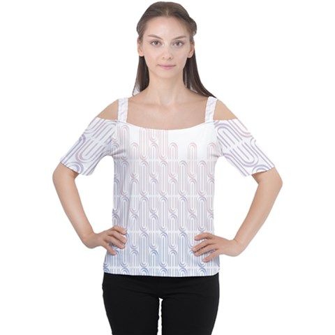 Seamless Horizontal Modern Stylish Repeating Geometric Shapes Rose Quartz Women s Cutout Shoulder Tee by Mariart