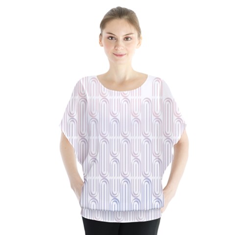 Seamless Horizontal Modern Stylish Repeating Geometric Shapes Rose Quartz Blouse by Mariart