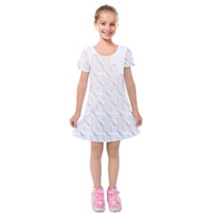 Seamless Horizontal Modern Stylish Repeating Geometric Shapes Rose Quartz Kids  Short Sleeve Velvet Dress by Mariart