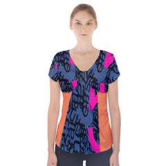 Recursive Reality Number Short Sleeve Front Detail Top by Mariart