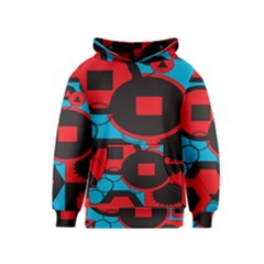 Stancilm Circle Round Plaid Triangle Red Blue Black Kids  Pullover Hoodie by Mariart