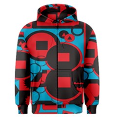 Stancilm Circle Round Plaid Triangle Red Blue Black Men s Zipper Hoodie by Mariart