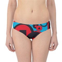 Stancilm Circle Round Plaid Triangle Red Blue Black Hipster Bikini Bottoms by Mariart