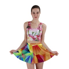 Triangles Space Rainbow Color Mini Skirt by Mariart