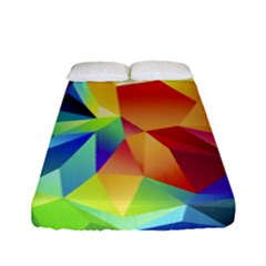 Triangles Space Rainbow Color Fitted Sheet (full/ Double Size) by Mariart