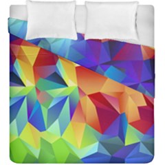 Triangles Space Rainbow Color Duvet Cover Double Side (king Size) by Mariart