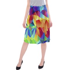 Triangles Space Rainbow Color Midi Beach Skirt by Mariart