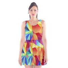 Triangles Space Rainbow Color Scoop Neck Skater Dress by Mariart