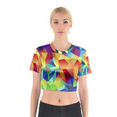 Triangles Space Rainbow Color Cotton Crop Top by Mariart