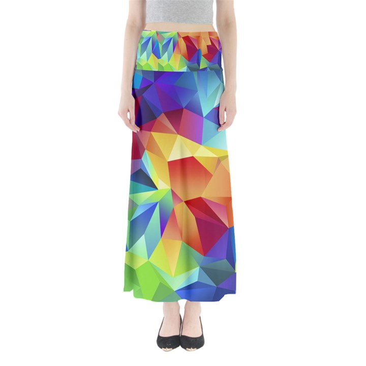 Triangles Space Rainbow Color Maxi Skirts