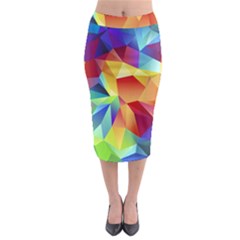 Triangles Space Rainbow Color Midi Pencil Skirt by Mariart