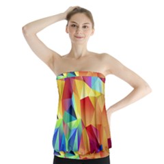 Triangles Space Rainbow Color Strapless Top by Mariart