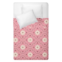 Sunflower Star White Pink Chevron Wave Polka Duvet Cover Double Side (single Size) by Mariart