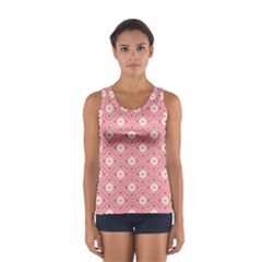 Sunflower Star White Pink Chevron Wave Polka Women s Sport Tank Top  by Mariart