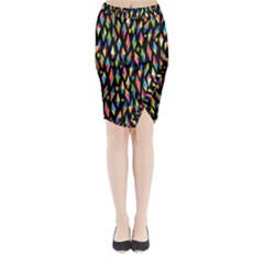 Skulls Bone Face Mask Triangle Rainbow Color Midi Wrap Pencil Skirt by Mariart