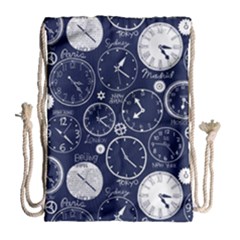 World Clocks Drawstring Bag (large) by Mariart