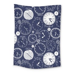 World Clocks Medium Tapestry by Mariart