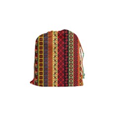 Tribal Grace Colorful Drawstring Pouches (small)  by Mariart