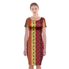 Tribal Grace Colorful Classic Short Sleeve Midi Dress