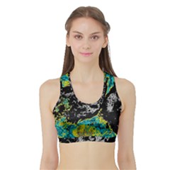 Abstraction Sports Bra With Border by Valentinaart