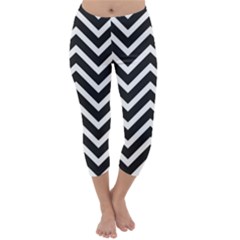 Zigzag Pattern Capri Winter Leggings  by Valentinaart