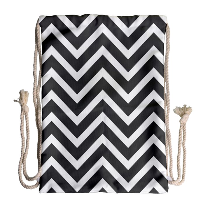 Zigzag pattern Drawstring Bag (Large)