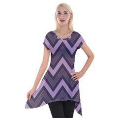 Zigzag Pattern Short Sleeve Side Drop Tunic by Valentinaart