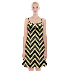 Zigzag Pattern Spaghetti Strap Velvet Dress by Valentinaart