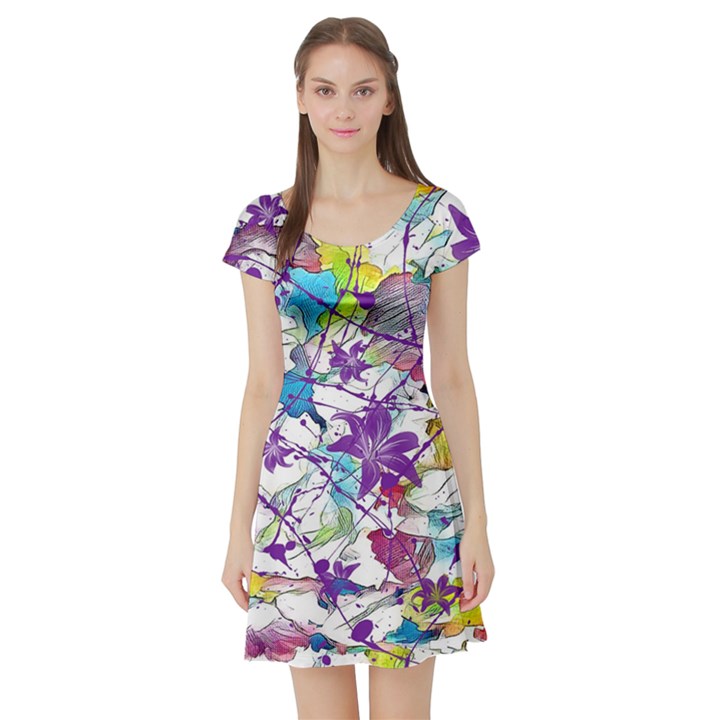 Lilac Lillys Short Sleeve Skater Dress