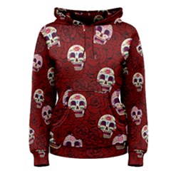 Funny Skull Rosebed Women s Pullover Hoodie by designworld65