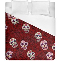 Funny Skull Rosebed Duvet Cover (california King Size) by designworld65