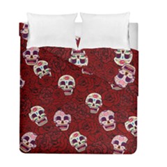 Funny Skull Rosebed Duvet Cover Double Side (full/ Double Size) by designworld65