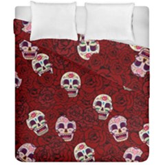 Funny Skull Rosebed Duvet Cover Double Side (california King Size) by designworld65