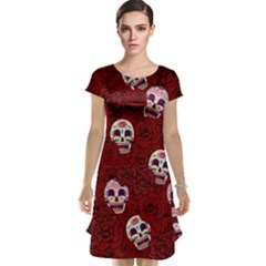 Funny Skull Rosebed Cap Sleeve Nightdress by designworld65