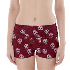 Funny Skull Rosebed Boyleg Bikini Wrap Bottoms by designworld65