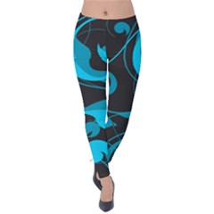 Floral Pattern Velvet Leggings