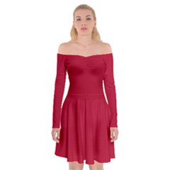 Color Off Shoulder Skater Dress