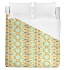 Ethnic Orange Pattern Duvet Cover (queen Size) by linceazul