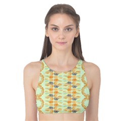 Ethnic Orange Pattern Tank Bikini Top by linceazul