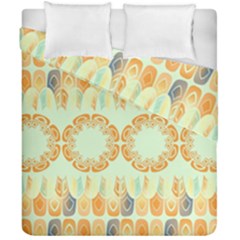 Ethnic Orange Pattern Duvet Cover Double Side (california King Size) by linceazul