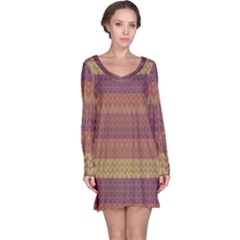 Pattern Long Sleeve Nightdress