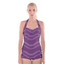 Abstraction Boyleg Halter Swimsuit  View1