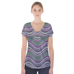 Abstraction Short Sleeve Front Detail Top