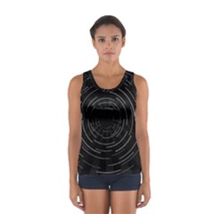 Abstract Black White Geometric Arcs Triangles Wicker Structural Texture Hole Circle Women s Sport Tank Top  by Mariart