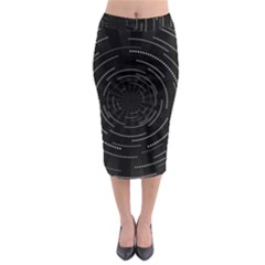 Abstract Black White Geometric Arcs Triangles Wicker Structural Texture Hole Circle Midi Pencil Skirt by Mariart