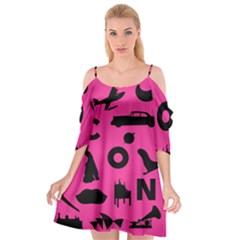 Car Plan Pinkcover Outside Cutout Spaghetti Strap Chiffon Dress by Mariart